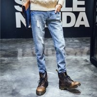 尊首(ZUNSHOU)秋冬新款男士水洗直筒牛仔裤 男港洗店主风潮男长裤