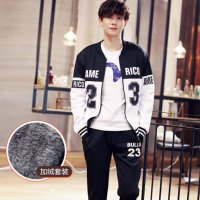 尊首(ZUNSHOU)秋冬男士卫衣套装 男加厚保暖男士外套韩版修身卫衣