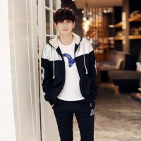 尊首(ZUNSHOU)秋冬新款男士加厚卫衣套装 男韩版修身开衫连帽休闲卫衣