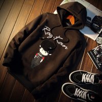 尊首(ZUNSHOU)2016春季新款男装时尚卡通印花连帽卫衣男士日系木板平铺男士卫衣