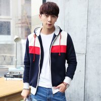 尊首(ZUNSHOU)2016春季新款时尚韩版三色拼接休闲男士卫衣 男大码男装外套