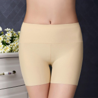 老头夫皇 女士冰丝无痕收腹防走光安全裤 三条礼盒装FH8195(黑色+白色+肤色)