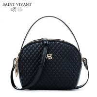 颂菲新款时尚女士包包 潮流菱格真皮女包小包 手提单肩包