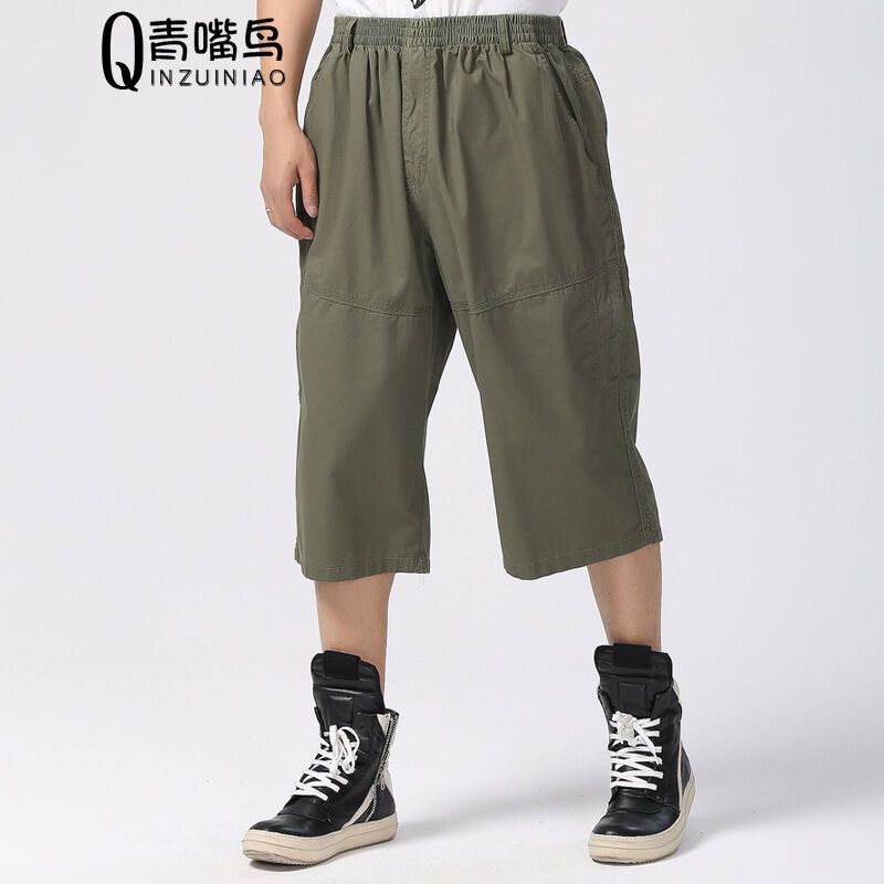 尊首新款20177分裤男夏天薄透气大码七分裤男夏季宽松小脚男装休闲裤短裤男夏季