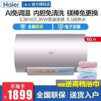 海尔(Haier)60升电热水器电储水式家用3300W变频速热镁棒免更换WiFi人感交互净水洗EC6002-DK5U1
