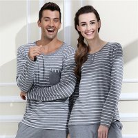 竹千华 新款情侣家居套装 精品秋冬睡衣 莫代尔棉情侣装 男士睡衣纯棉秋季长袖加厚