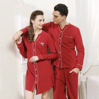 竹千华睡衣 春秋季新款情侣睡衣 男士纯棉睡衣/家居服 女士莫代尔睡裙 男士睡衣套装