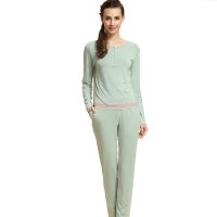 竹千华 睡衣女秋 春秋季欧美进口莫代尔棉可爱卡通女士睡衣家居服套装 情侣韩版长 袖家居服