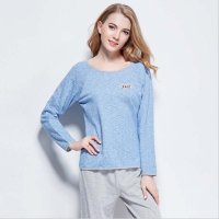 竹千华 睡衣 女 莫代尔棉 情侣休闲家居服 睡衣女秋 甜美可爱长袖圆领两件套