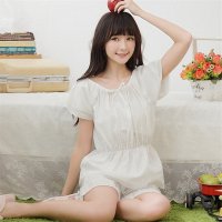 竹千华 女士睡衣夏季纯棉短袖夏款女士韩版全棉家居服男款居家服套装