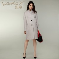 YAHAN雅寒2016新款高端气质毛呢大衣外套女中长款显瘦欧美OL气质羊绒大衣