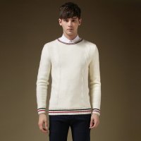 卡尔羊(kaeryang)男装 时尚男士毛衣 圆领纯色套头针织衫线衫修身潮