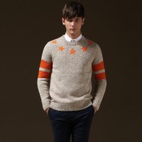 2015新款韩版男士圆领毛衣 青年英伦针织衫 薄款线衫衣潮男7535