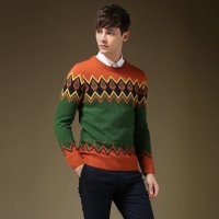 卡尔羊(kaeryaang)2015秋装新款男士毛衣 日系加厚针织衫男生 套头韩版毛衫外套潮7525