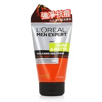 L'oreal欧莱雅男士洗面奶 男士火山岩控油清痘洗面奶 100ml 去黑头 火山红泥