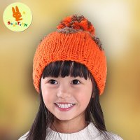 诗克恰春秋季宝宝男女儿童贝雷帽毛线手工针织套头帽子