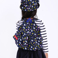 诗克恰2015秋季加厚碎花牛仔双肩背包 儿童户外旅行休闲包