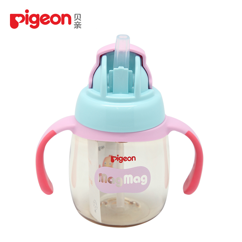 贝亲(PIGEON)宝宝吸管杯 婴儿水杯PPSU训练吸管杯250ml MagMag手柄吸管水杯 DA109
