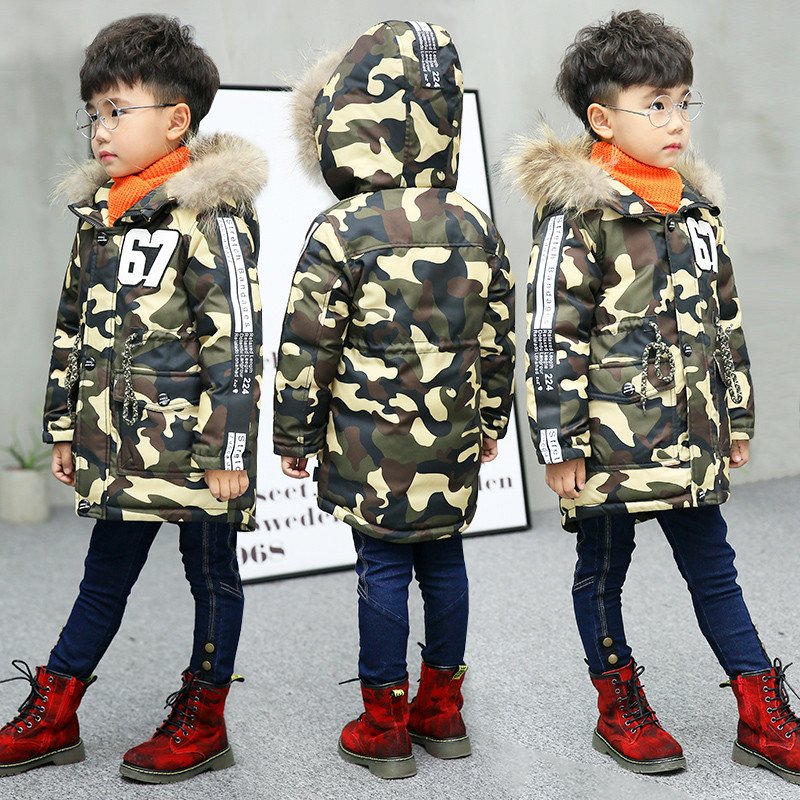 男童棉衣2017冬装新款中小童韩版迷彩棉服儿童装时尚棉袄冬款加厚
