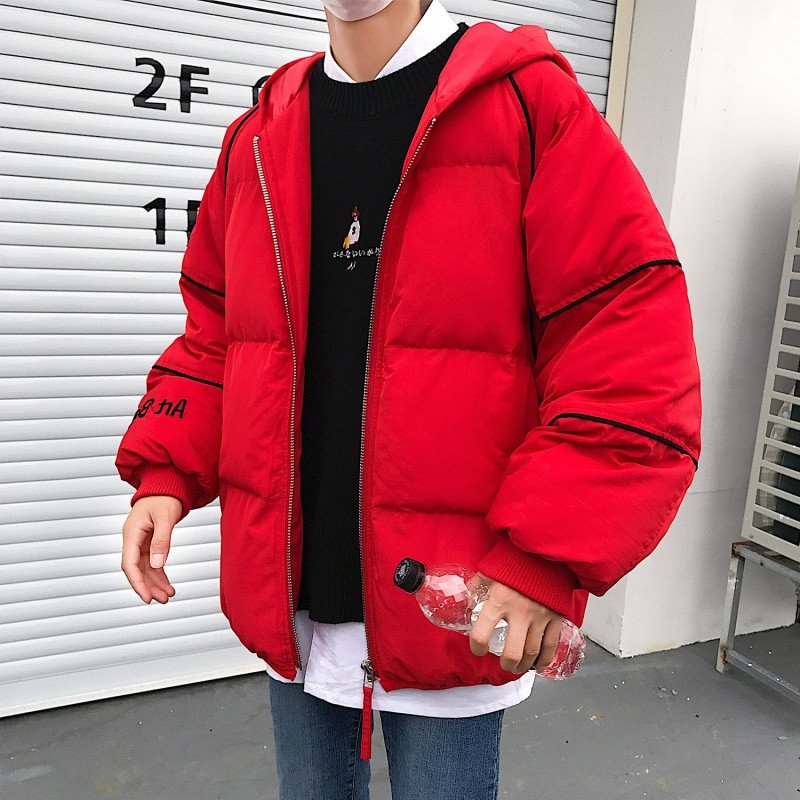 冬装面包服男士休闲韩版宽松冬季棉衣男连帽刺绣情侣棉袄子男外套