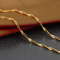 Ryual S92银链 925银镀金银项链女士款金色水波链 可搭配吊坠 镀金银链