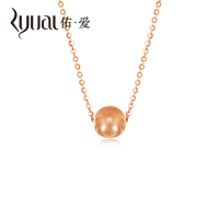 Ryual 18K金项链彩金玫瑰金转运珠套链吊坠锁骨项链 黄金计价款送恋人女友情人节礼物