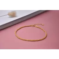 18K金手链可调节麻绳黄金750O型扣女款手链夏季清凉K金手饰小清新K金饰品送女友礼物