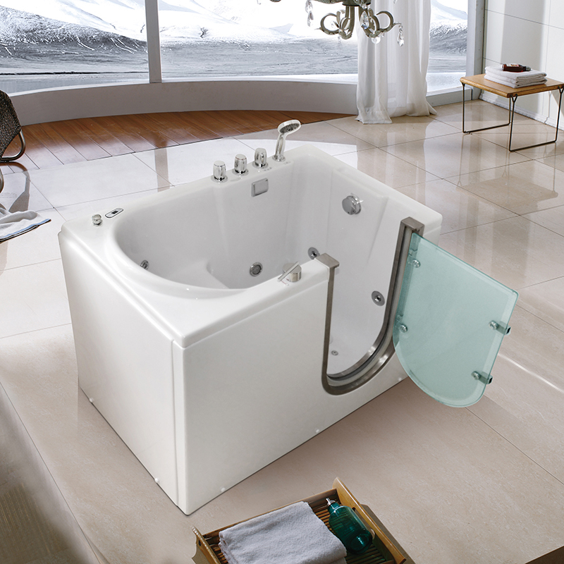尚雷仕防滑无障碍老人开门浴缸淋浴泡澡恒温两用多功能亚克力浴缸
