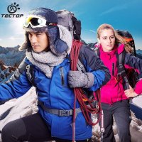TECTOP正品户外防风套绒三合一冲锋衣两件套装男大码保暖登山服女3109