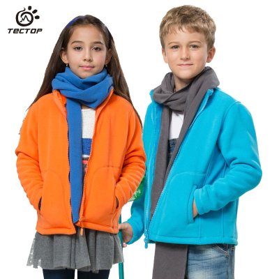 TECTOP 2015新品户外儿童保暖防风开衫抓绒衣 JW5145