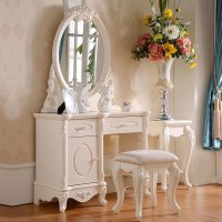 梳妆台欧式梳妆台简约梳妆台法式田园化妆台象牙白色妆台