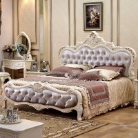 欧式田园床法式橡木地中海卧室公主双人婚床1.8米