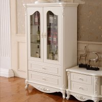 凯莎豪庭欧式双门客厅酒柜现代简约带抽雕花储物酒柜 客厅装饰柜