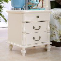 凯莎豪庭 简约美式卧室床头柜特价 复古欧式收纳柜 实木抽屉储物柜