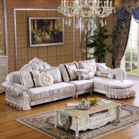 凯莎豪庭家具 欧式布艺沙发组合法式小户型贵妃实木转角沙发新款