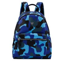 狼域迷彩印花双肩背包女韩版潮帆布书包双肩包大学生旅行休闲胸包