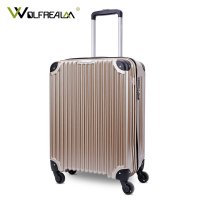 狼域PC纯色日韩女拉链拉杆箱万向轮男旅行箱行李箱登机箱20寸24寸