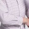 OSD奥斯迪男士休闲细格子长袖衬衫秋季修身纯棉商务绅士衬衣中青年正品