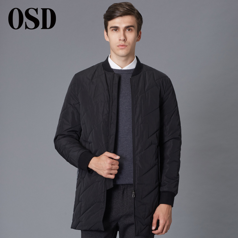 osd奥斯迪男装棉衣男青年修身保暖男士立领外套冬季中长款棉服16q16l