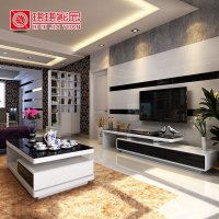 琪琪家园 现代简约钢化玻璃客厅茶几 小户型电视柜组合烤漆茶桌