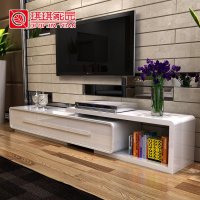 琪琪家园 电视柜客厅家具 现代钢化玻璃地柜 简约伸缩钢琴烤漆