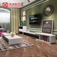 琪琪家园 客厅现代简约成套家具 钢琴烤漆钢化玻璃组合套装茶几+电视柜(不含斗柜)