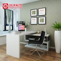 琪琪家园 现代简约转角书桌家用台式 带书架旋转办公桌转角电脑桌