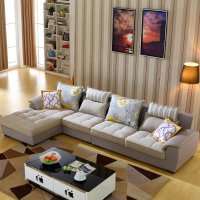 琪琪家园 客厅现代品牌家具 转角布沙发 小户型布艺沙发时尚组合