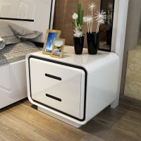 琪琪家园 卧室烤漆床头柜 现代简约储物柜时尚抽屉式床边柜收纳柜