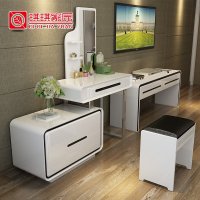 琪琪家园 梳妆台卧室简约化妆桌 多功能梳妆桌烤漆化妆柜板式妆台
