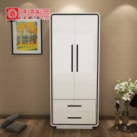 琪琪家具 简约烤漆衣柜2门 板式卧室衣柜趟门移门整体衣橱组合