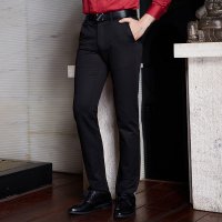 弗奴蒙秋季男士商务多码休闲裤男裤弹力黑色长裤子潮青年韩版修身直筒裤
