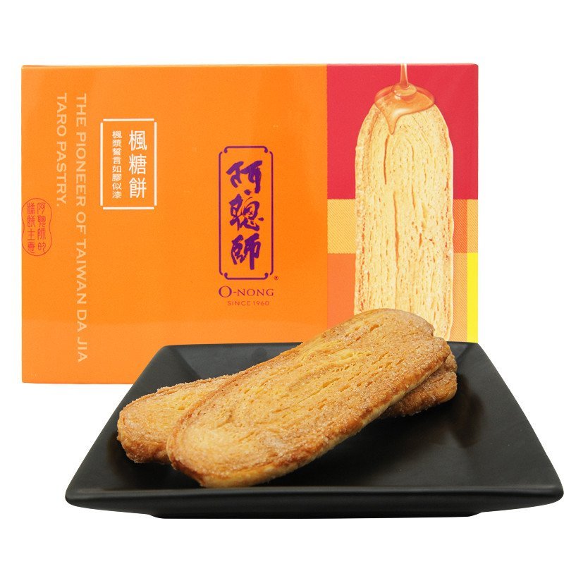 台湾直邮 进口糕类阿聪师枫糖饼奶油味(蛋奶素)糕点礼盒装 传统手工制 添加剂 进口 糕净含量180