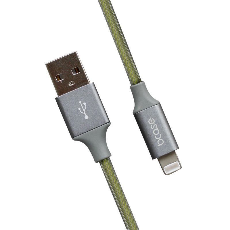 Bcase尼龙编织数据线 创意双色苹果iPhone手机平板数据传输充电线编织数据线1米 LT 绿色图片